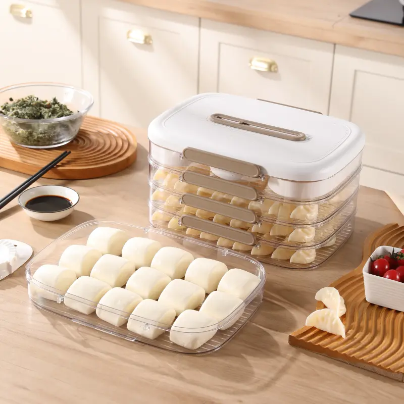 Multi-Layer Dumpling Storage Box with Built-in Dumpling Maker